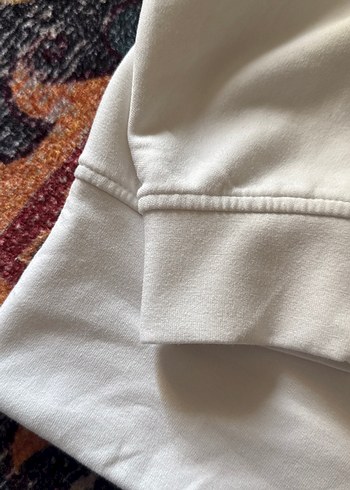 Kadın Beyaz Uzun Kollu Pamuklu Sweatshirt - Görsel 6