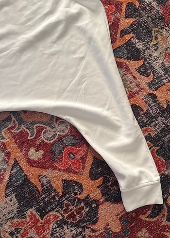 Kadın Beyaz Uzun Kollu Pamuklu Sweatshirt - Görsel 3