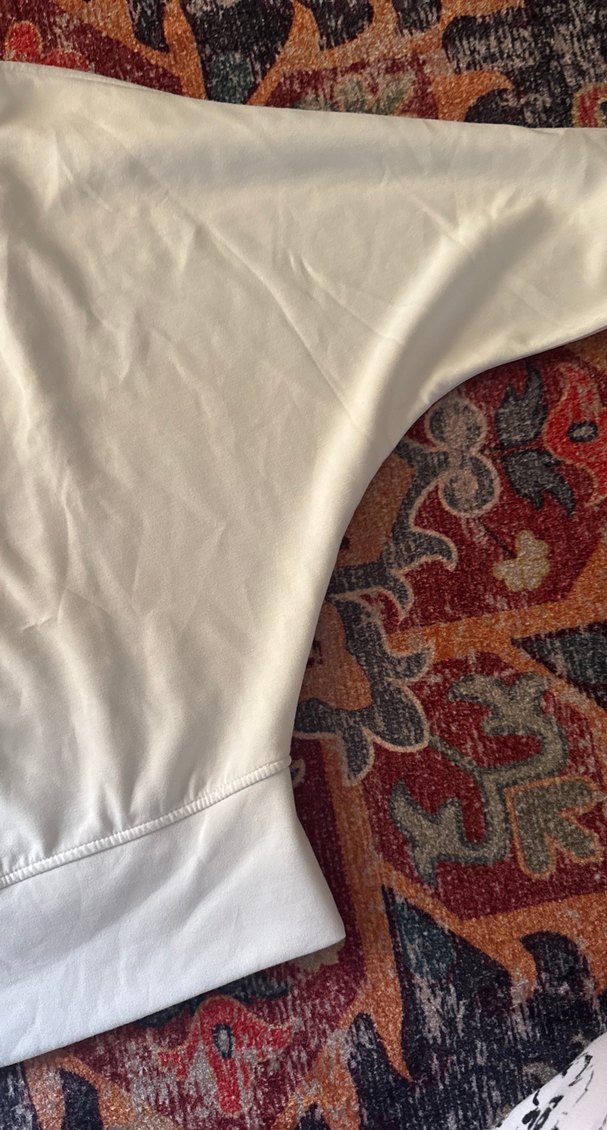 Kadın Beyaz Uzun Kollu Pamuklu Sweatshirt - Görsel 2