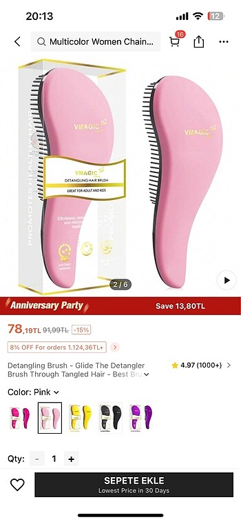 Sheinside Tangle Teezer Tarak