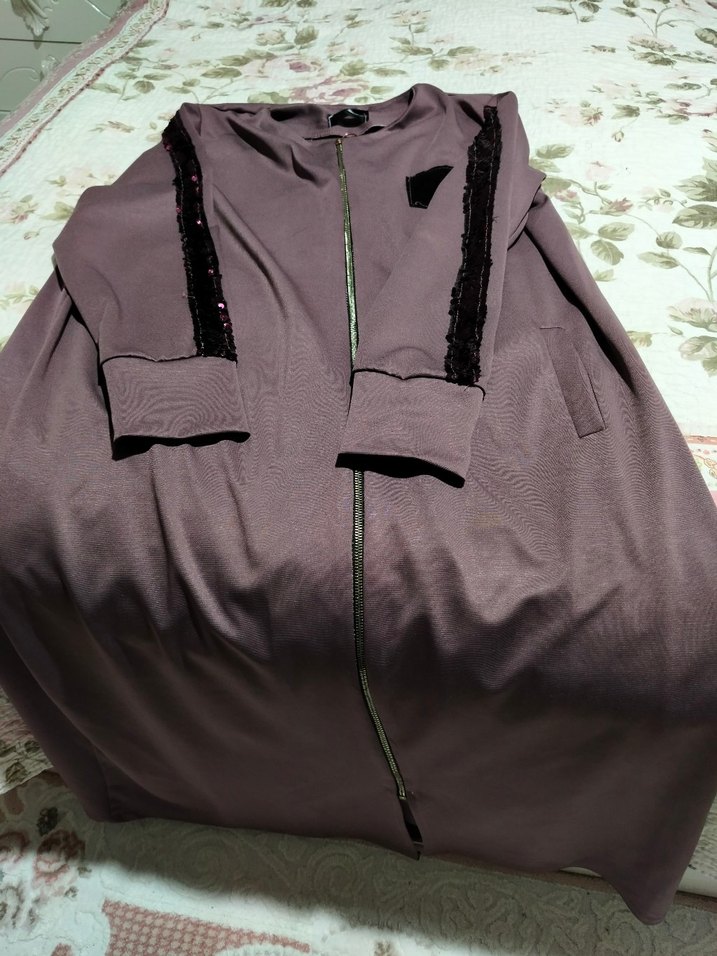 Mor Fermuarlı Kadın Ceket - Görsel 2