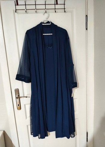 Lacivert Uzun Kollu Kadın Elbise - Görsel 2