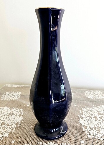 Vintage, Japonya üretimi, tavus kuşu desenli, şık, kobalt vazo.
 - Görsel 3