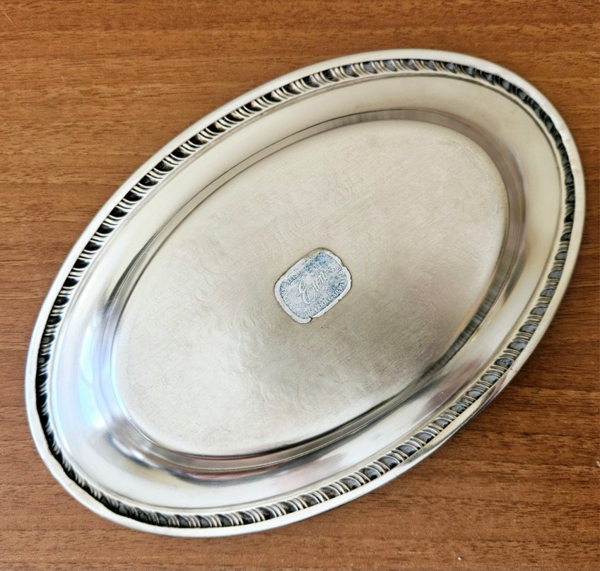 Gümüş kaplama, ETON etiketli, kayık, sunum, ekmek tabağı. - Görsel 4