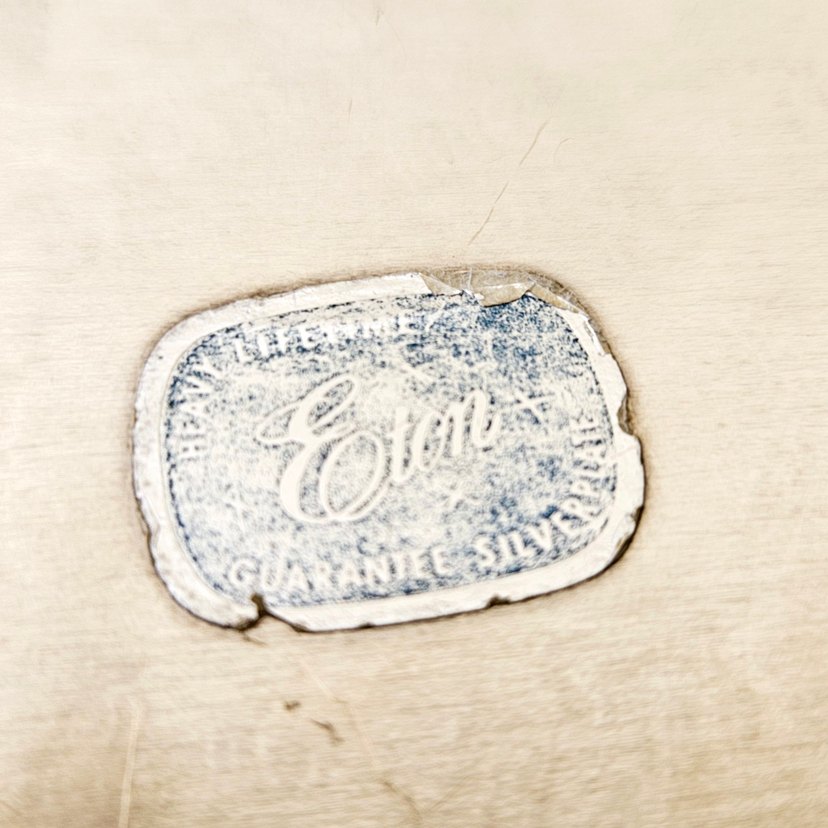 Gümüş kaplama, ETON etiketli, kayık, sunum, ekmek tabağı. - Görsel 5