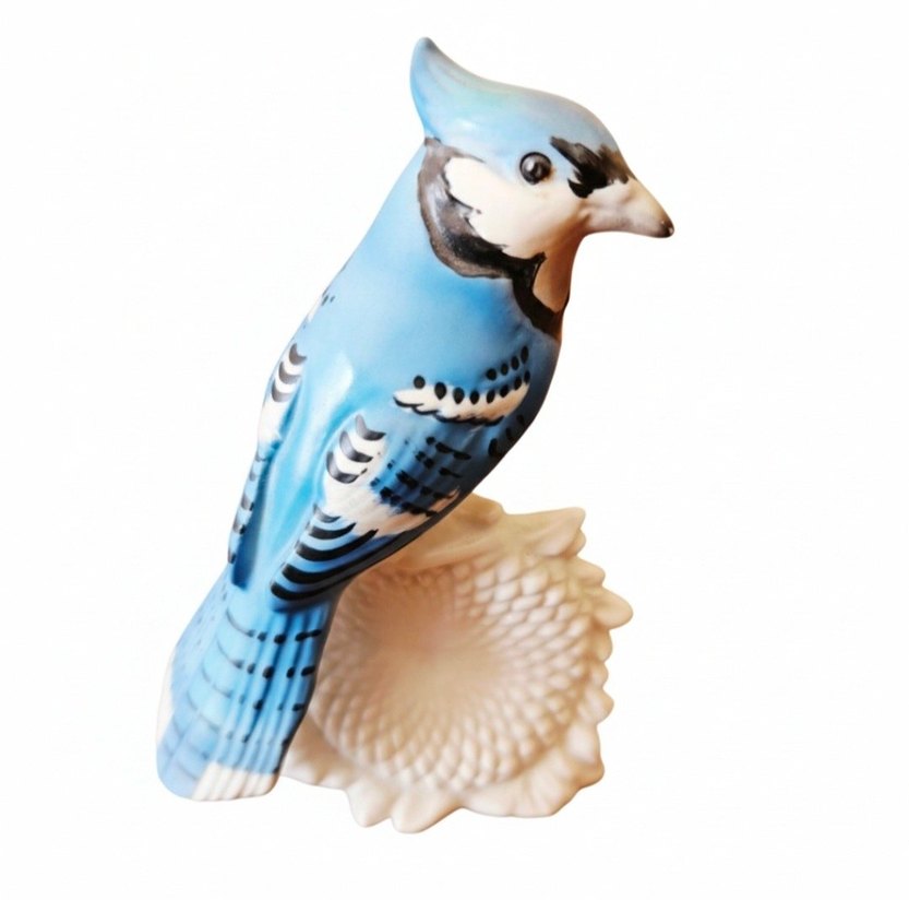 Goebel, Batı Alman, porselen, Blue Jay Kuş biblo. - Görsel 2