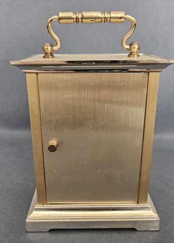 Alman, Kienzle, pirinç görünümlü, pilli masa saati. - Görsel 5