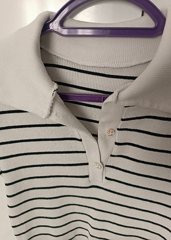 Diğer Gri Çizgili Polo T-shirt