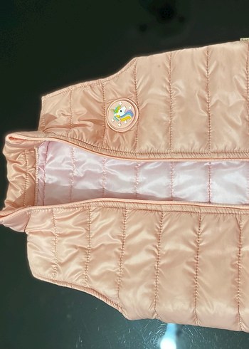 Kız Çocuk pembe Fermuarlı Yelek - Görsel 4