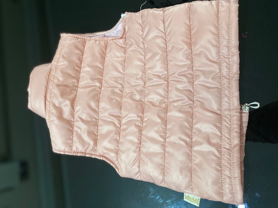 Kız Çocuk pembe Fermuarlı Yelek - Görsel 2