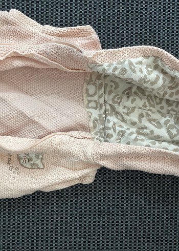 Kapüşonlu Pembe Kız Çocuk Triko Yelek - Görsel 4