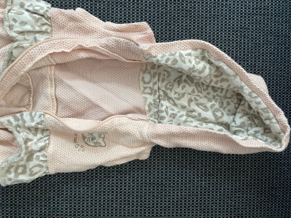 Kapüşonlu Pembe Kız Çocuk Triko Yelek - Görsel 4