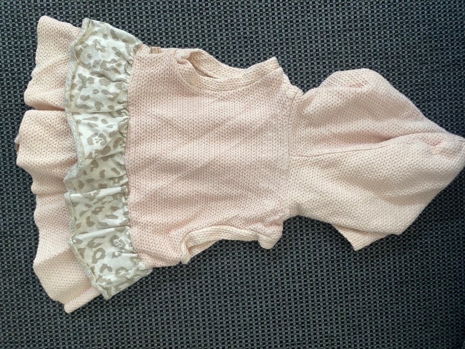 Kapüşonlu Pembe Kız Çocuk Triko Yelek - Görsel 2