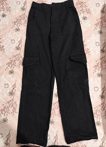 unisex siyah kargo pantolon
