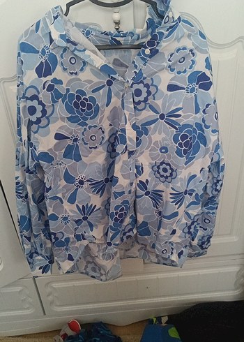 Lc Waikiki Home Bohem Mavi Çiçek Desenli Gömlek