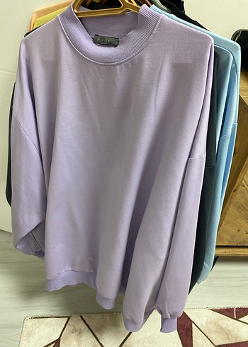 Pastel Renkli Kadın Pamuklu Sweatshirt - Görsel 6