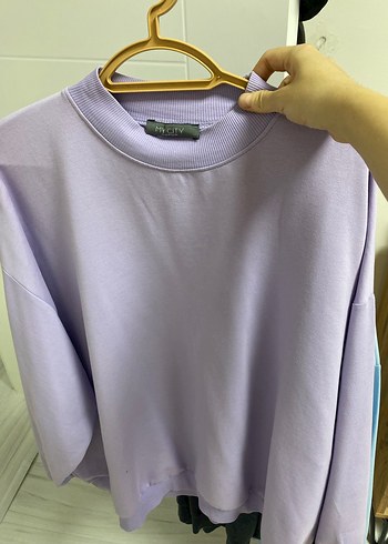 Pastel Renkli Kadın Pamuklu Sweatshirt - Görsel 2
