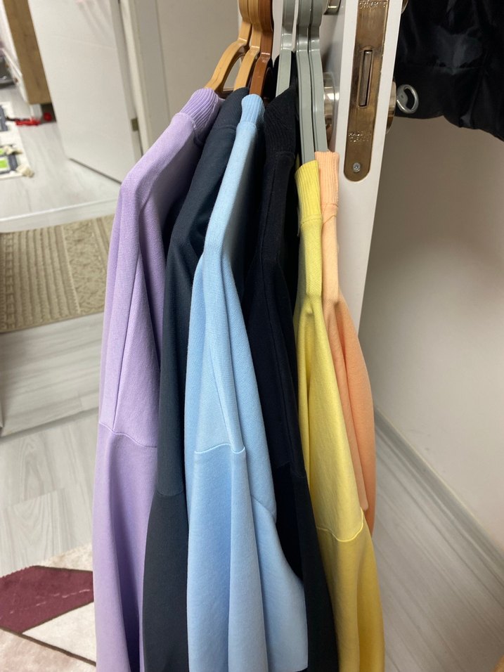 Pastel Renkli Kadın Pamuklu Sweatshirt - Görsel 3