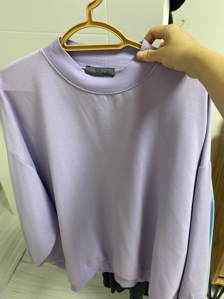 Pastel Renkli Kadın Pamuklu Sweatshirt - Görsel 2