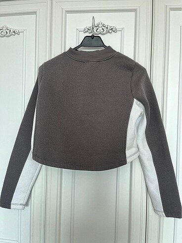 s Beden gri Renk Yazılı uzun kollu sweatshirt
