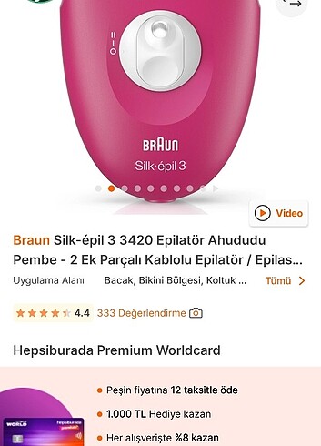 Kullanılmamış Braun Silk epil 3