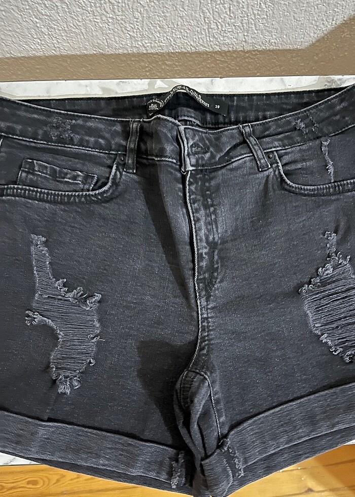 siyah kot şort - Görsel 3