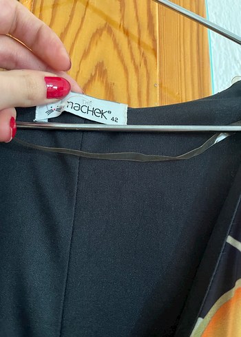 Bohem Renkli Desenli V Yaka Mini Elbise - Görsel 4