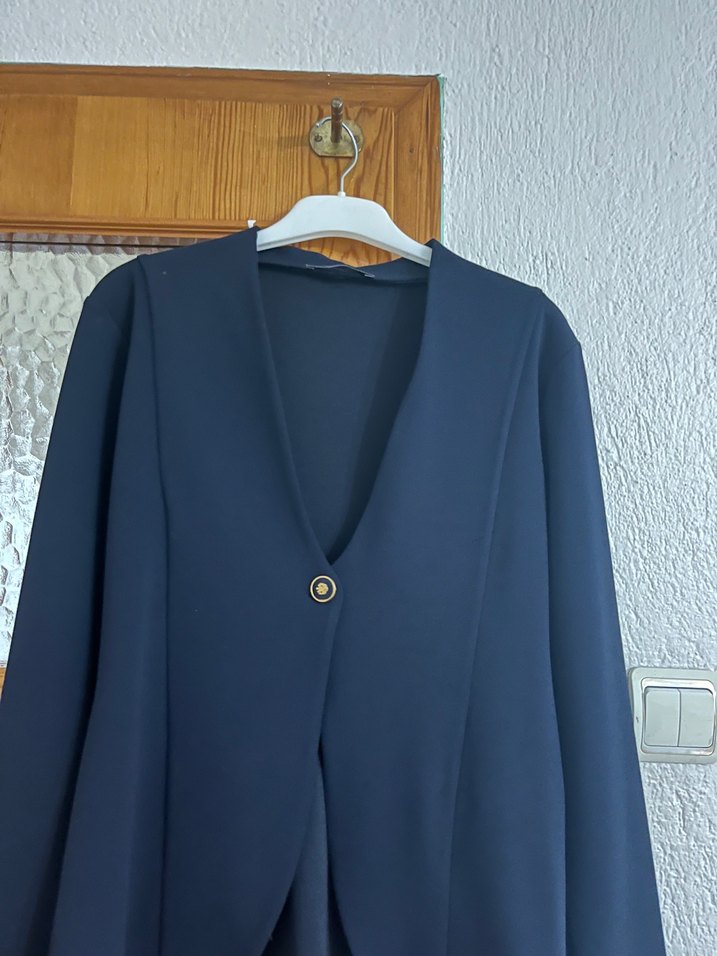 Düğmeli Siyah Kadın Blazer Ceket - Görsel 3