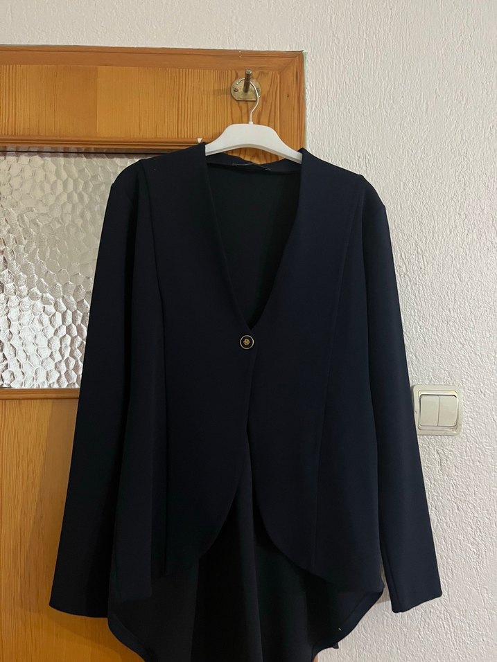 Düğmeli Siyah Kadın Blazer Ceket - Görsel 2