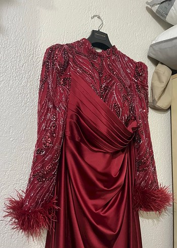 Bordo Abiye Elbise - Görsel 3