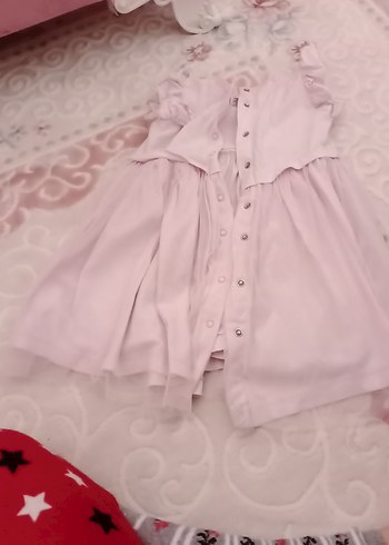 Pembe Nakışlı Kız Elbisesi - Görsel 2