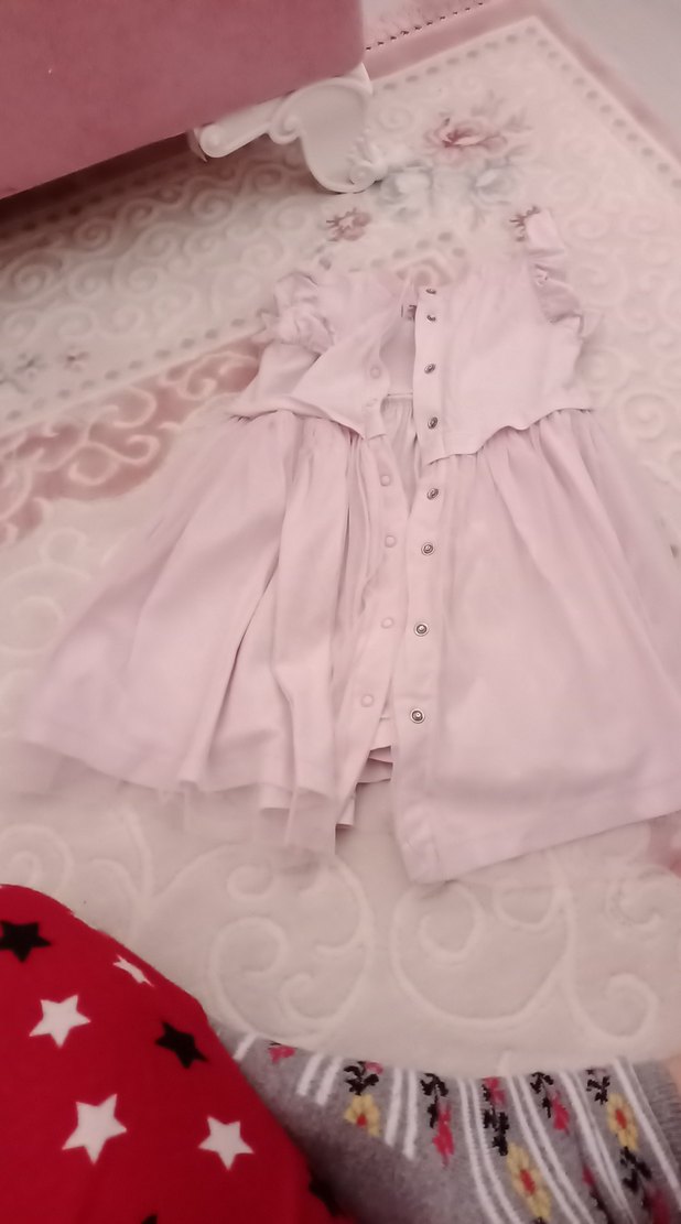 Pembe Nakışlı Kız Elbisesi - Görsel 2