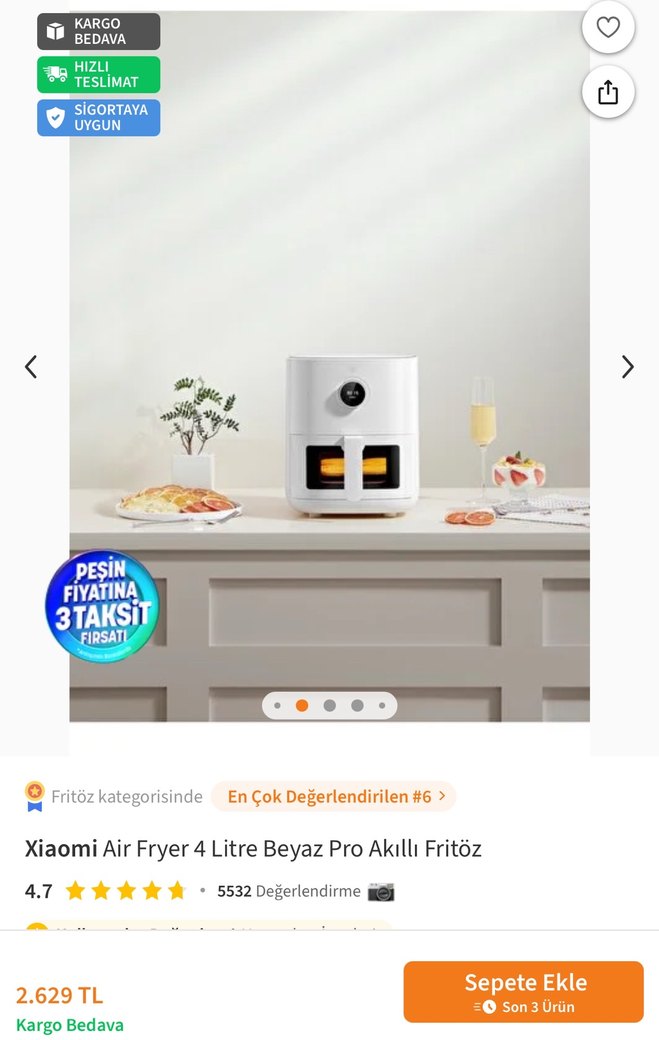 Air fryer(xiaomi airfray) - Görsel 4