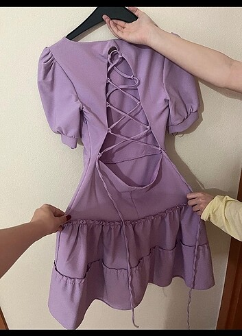 Trendyol & Milla Lila sırt dekolteli elbise