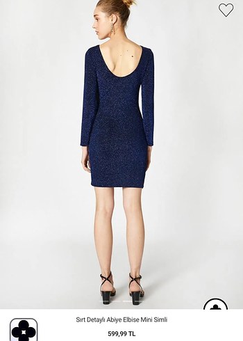 Simli Lacivert Mini Abiye Elbise - Görsel 3