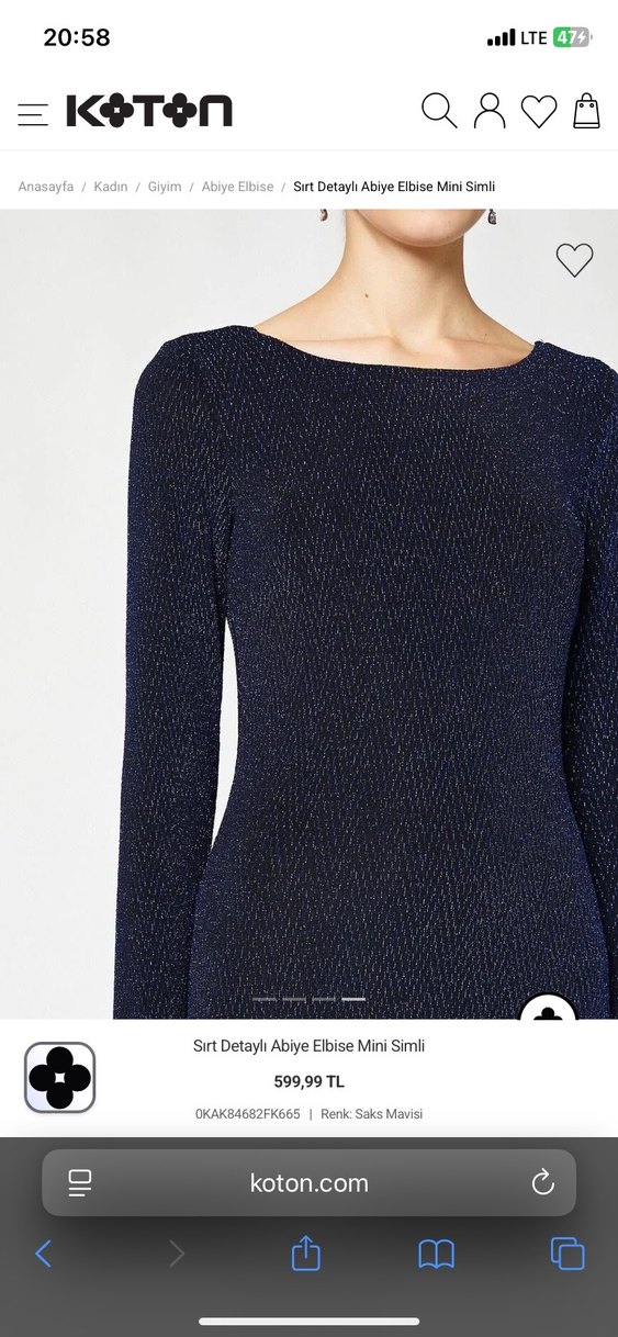 Simli Lacivert Mini Abiye Elbise - Görsel 4