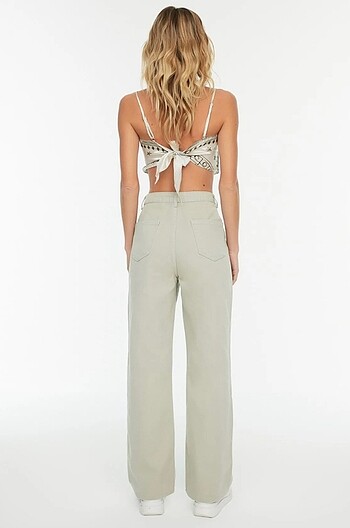 Trendyol & Milla Taş cep detaylı yüksek bel Wide Leg Jeans