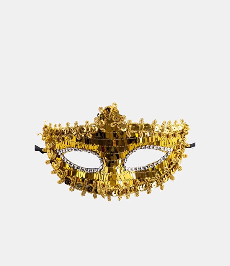 Altın Renkli Parlak Maske 3lü Paket - Görsel 2