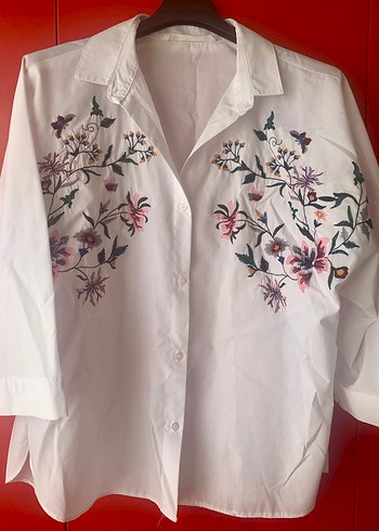 Nakışlı Bohem Oversize Kadın Gömlek