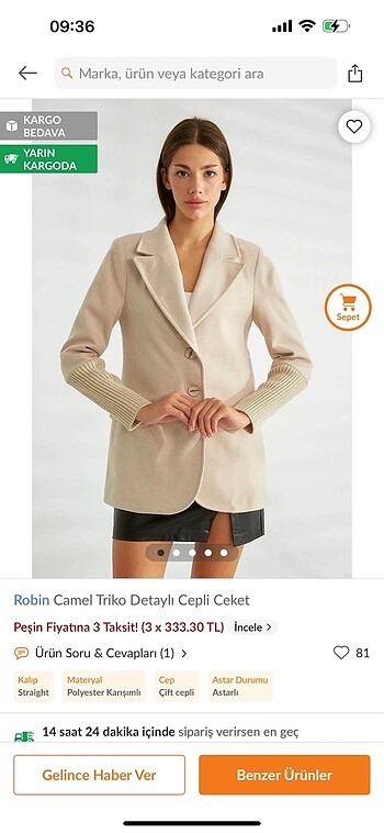 Robin ceket