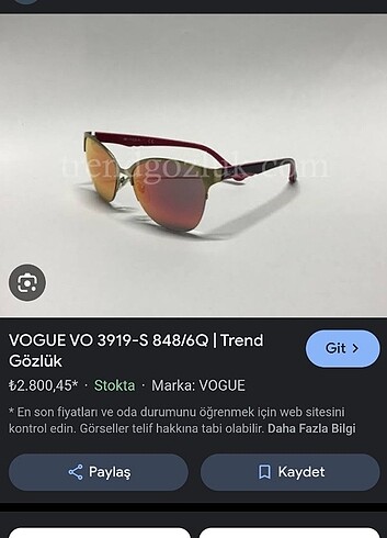 Vogue VOGUE VO3919-S GÖZLÜK