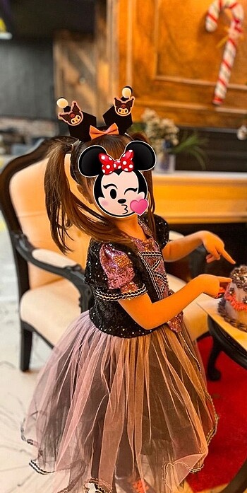 6 Yaş Beden Kuromi elbise ve taç takımı