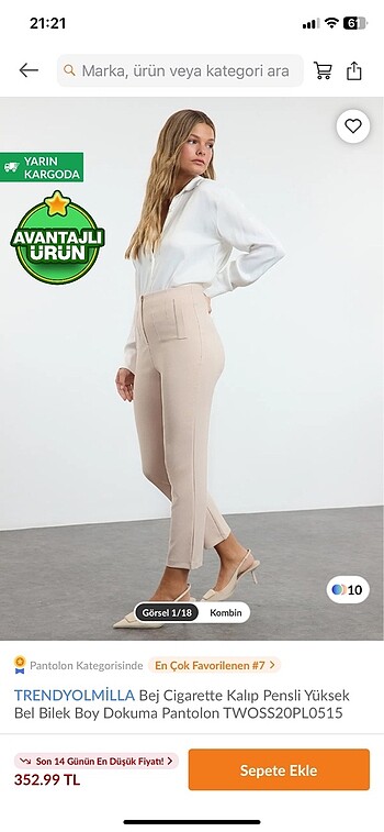 Zara model bej kumaş pantolon