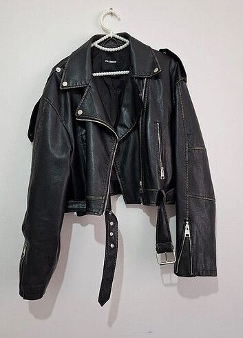 l Beden siyah Renk pull&bear deri ceket 