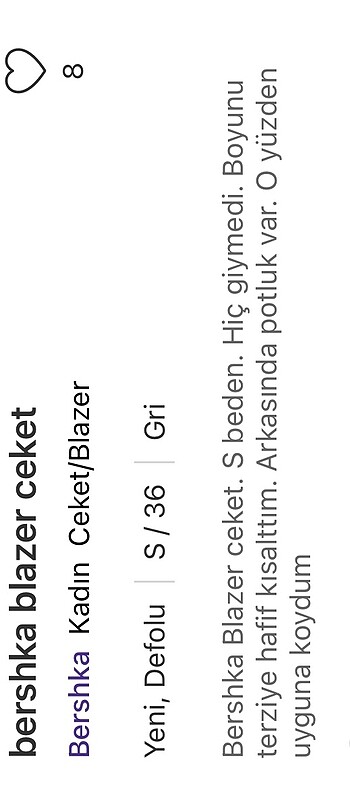 s Beden Blazer ceket