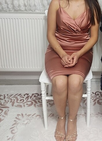 Diğer Midi boy saten elbise