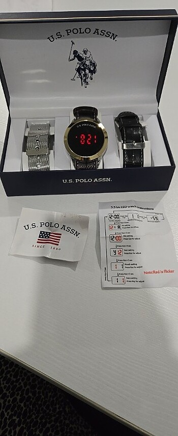 Us Polo dijital saat 3 farklı kayış 