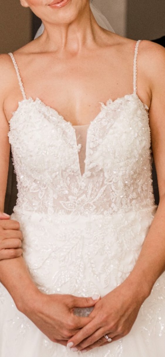 İp askılı işlemeli gelinlik - Görsel 2