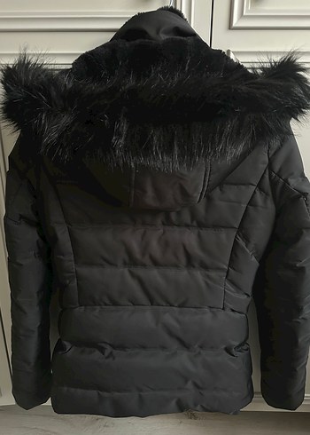 Zara Siyah Kürklü Kadın Kışlık Mont - Görsel 4