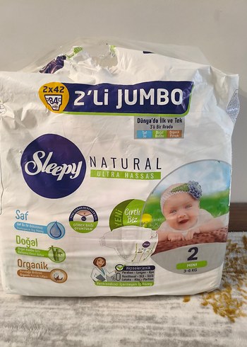 Sleepy Natural Ultra Hassas Bebek Bezi 2 Mini 70 adet